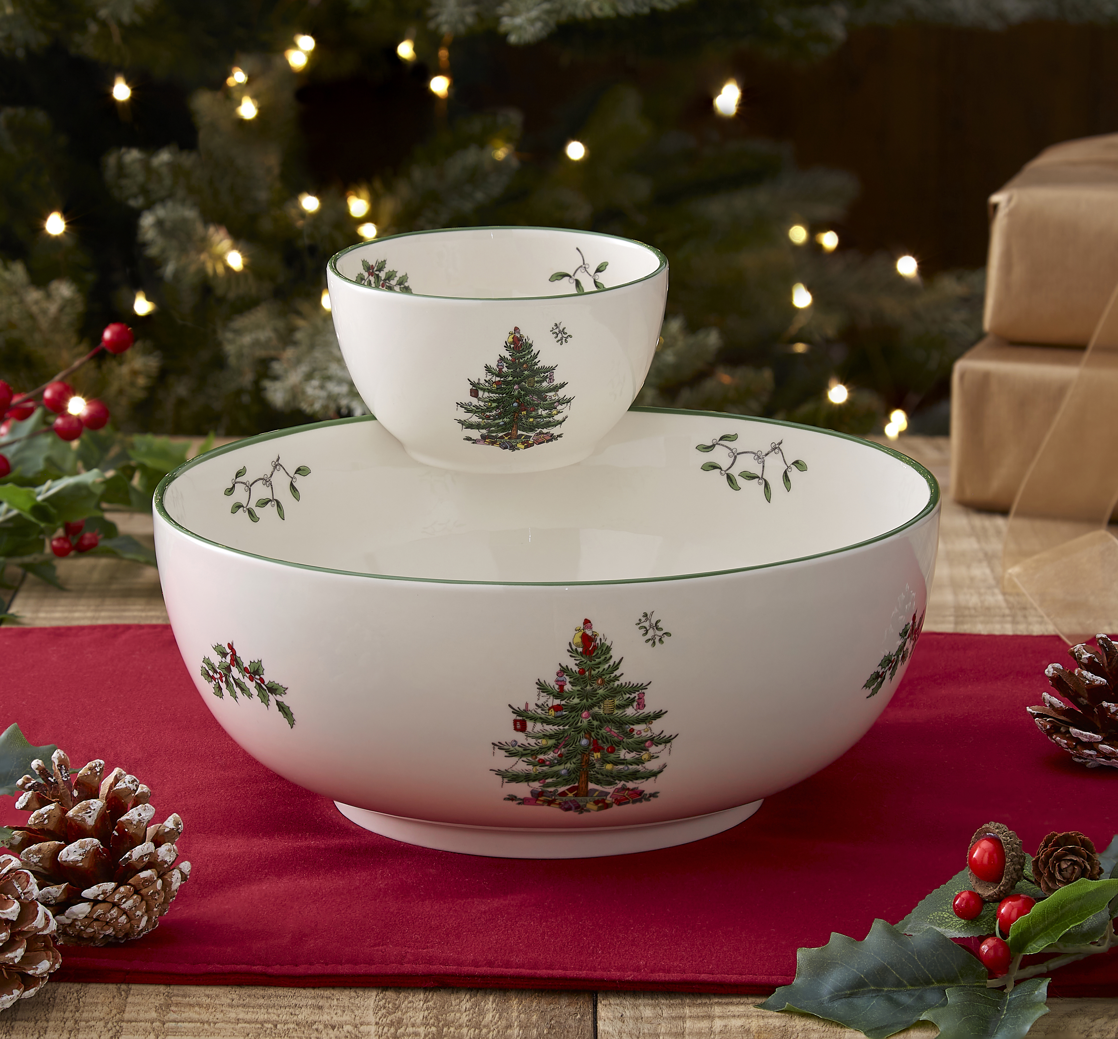 Christmas Tree Tiered Chip n Dip Bowl image number null